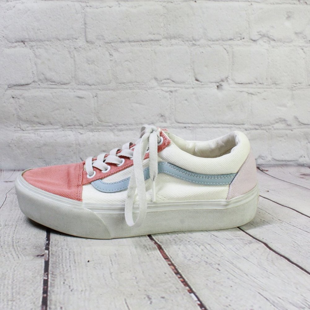 Vans All Star Chuck Taylor Tri Color Skate Low Top Lace Up Sneaker M 6 L 7.5 - Picture 1 of 8